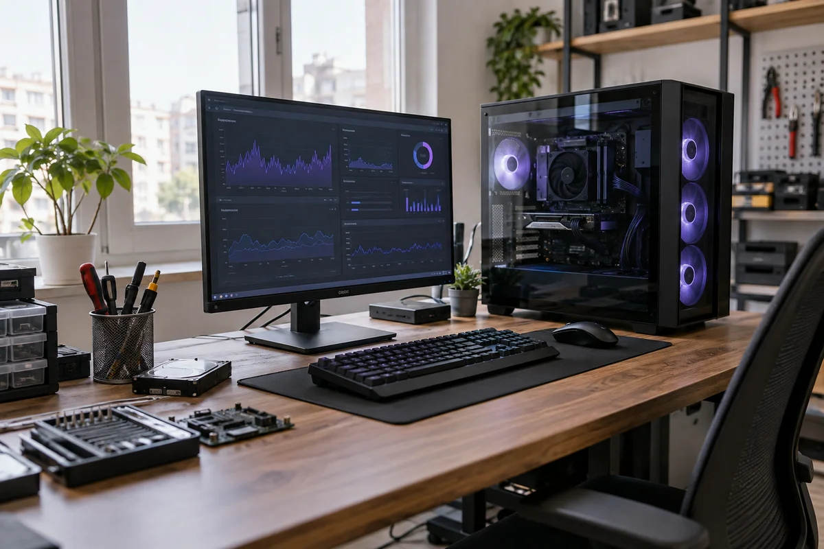 Oyuncu bilgisayarında sistem kontrol ekranı